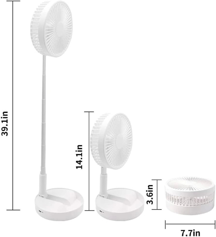 Teleskopik Fan Vantilatör 4 Modlu Şarjlı Katlanabilir Yükseltilebilir Taşınabilir Serinletici Portatif Masa Vantilatörü ( Lisiny