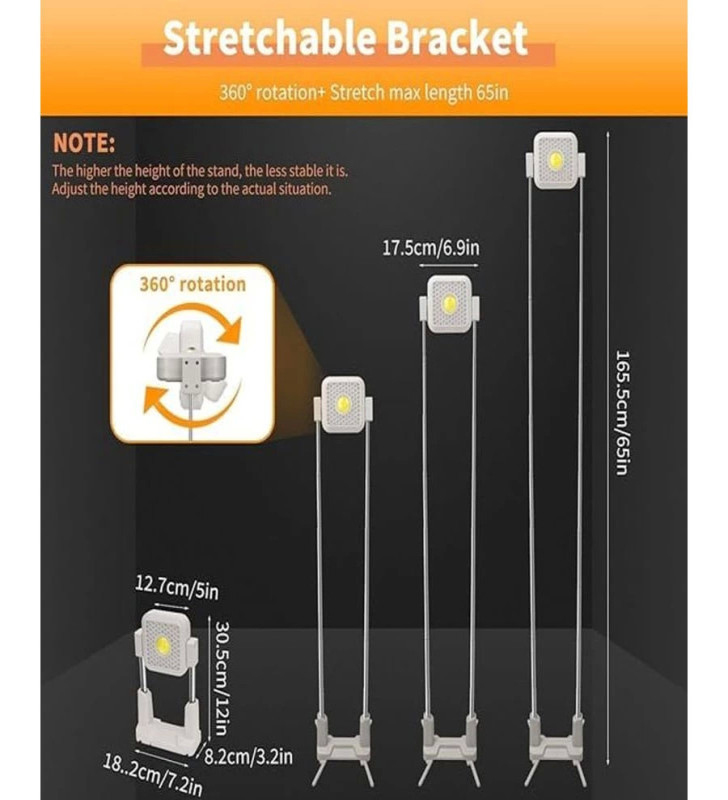 Katlanabilir Kamp Lambası Çok İşlevli Ultra Güçlü 4 Modlu Aydınlatma ( Lisinya )