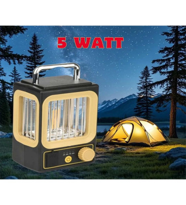 Ampul Solar Şarj Edilebilir 12 Led 1 Rustikli Led Kamp Lambası ( Lisinya )