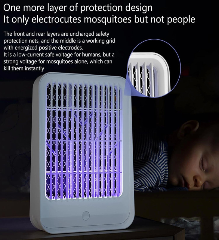 Elektrikli Sinek Kovucu USB Şarjlı Sessiz ve Etkili Led Işıklı Kapan ( Lisinya )