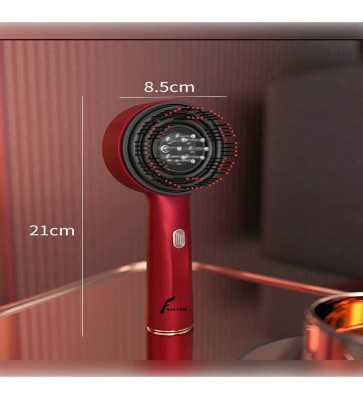 Şarjlı Ve Titreşimli Saç Masaj Tarağı Bakım Yağı Hazneli Fırça ( Lisinya )