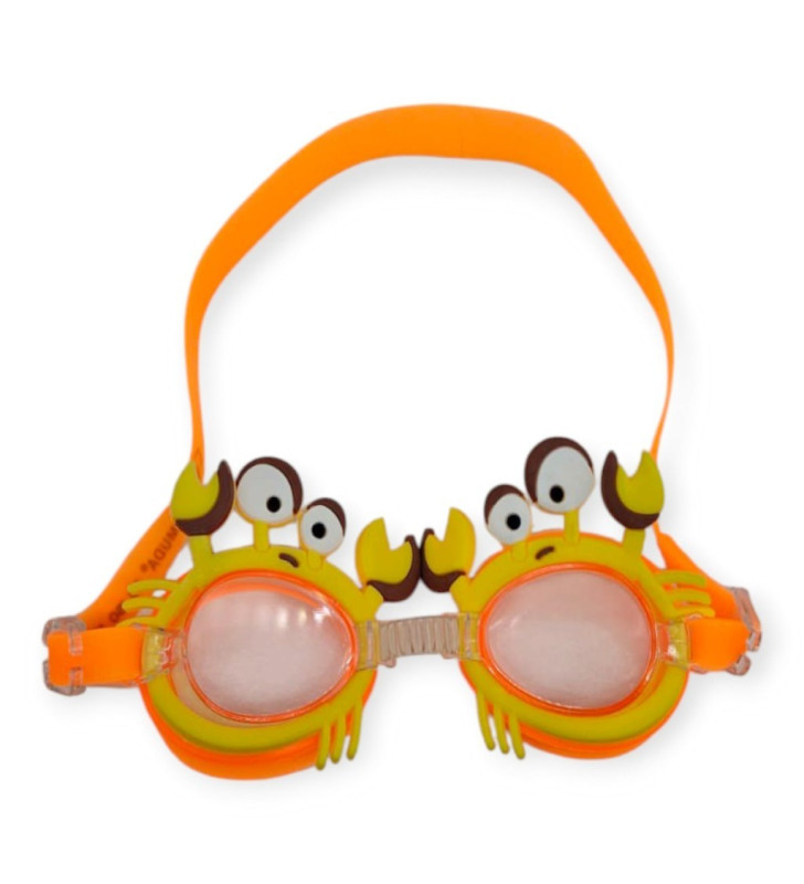 Çocuk Yüzücü Gözlüğü Silikon Taşıma Çantalı Turuncu Yengeç - 9014 (Lisinya)