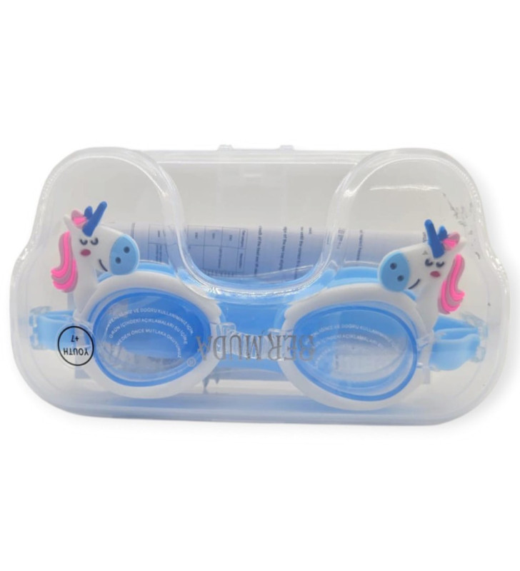 Çocuk Yüzücü Gözlüğü Silikon Taşıma Çantalı Köpek Balığı - 9014 (Lisinya)