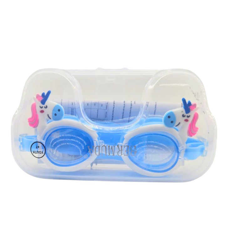 Çocuk Yüzücü Gözlüğü Silikon Taşıma Çantalı Pony - 9014 (Lisinya)