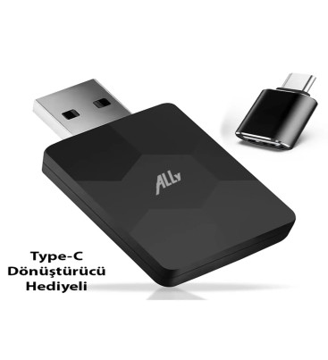 Kablosuz CarPlay & Android Auto Adaptörü - Apple ve Android Cihazlar İçin Evrensel Wireless Carplay Çevirici ( Lisinya )