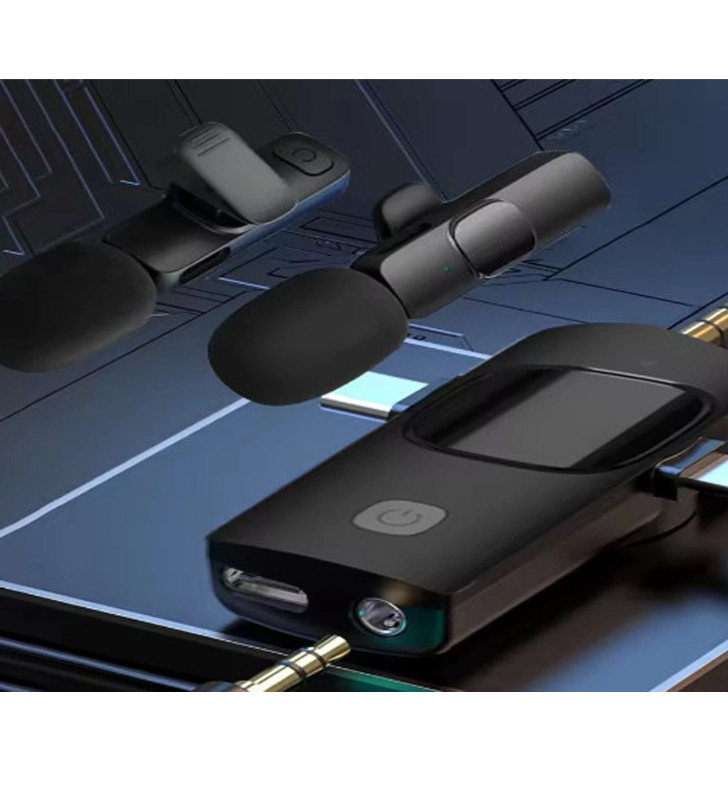 Yüksek Kalite Profesyonel 3 In 1 Kablosuz Taşınabilir Yaka Mikrofonu Youtube Facebook Tiktok - Lisinya