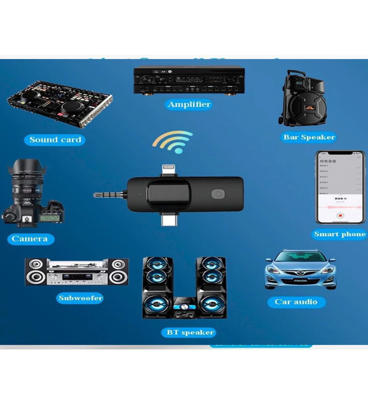 Yüksek Kalite Profesyonel 3 In 1 Kablosuz Taşınabilir Yaka Mikrofonu Youtube Facebook Tiktok - Lisinya