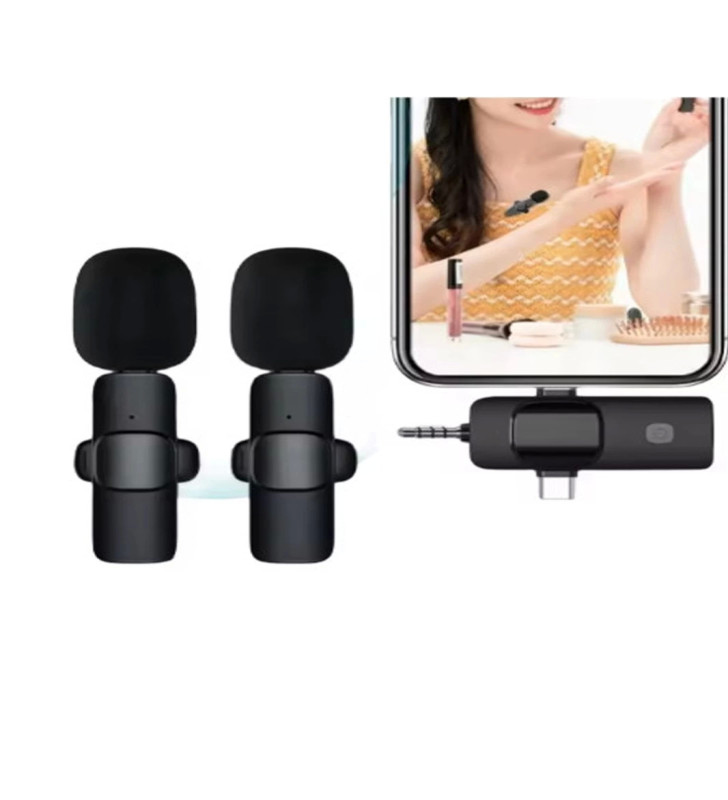 Yüksek Kalite Profesyonel 3 In 1 Kablosuz Taşınabilir Yaka Mikrofonu Youtube Facebook Tiktok - Lisinya