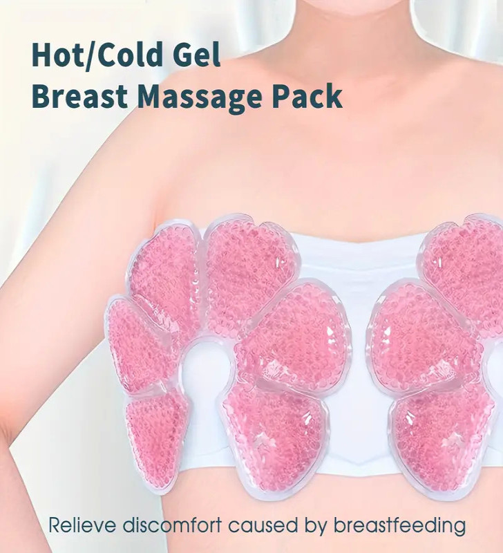 Emziren Anneler İçin 2 li Jel Göğüs Pedi – Sıcak ve Soğuk Kullanıma Uygun, PVC Dolgulu, Konfor ve Destek Sağlayan Ped (Pembe) ( 