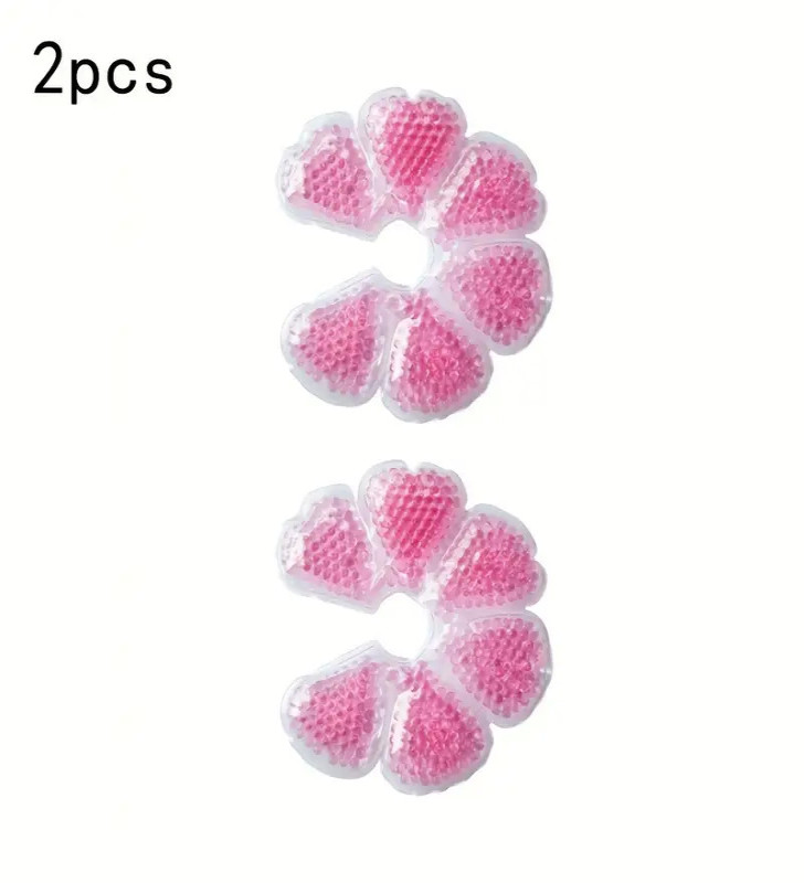 Emziren Anneler İçin 2 li Jel Göğüs Pedi – Sıcak ve Soğuk Kullanıma Uygun, PVC Dolgulu, Konfor ve Destek Sağlayan Ped (Pembe) ( 