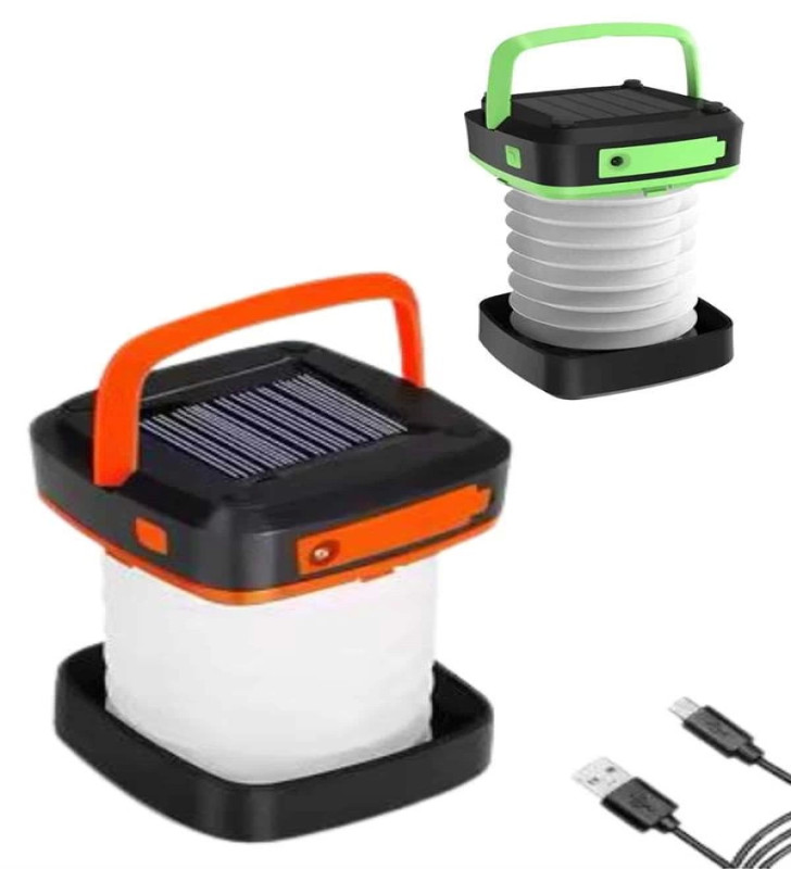 Katlanabilir Kamp Lambası Akordiyon Lamba Şarjlı 3 Kademeli Solar ( Lisinya )
