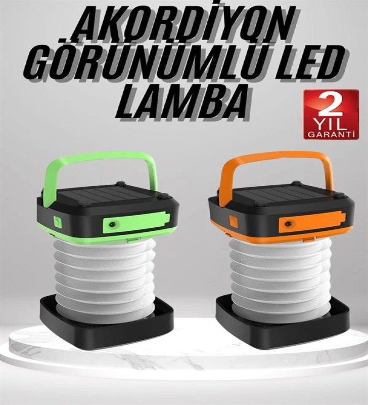 Kamp Feneri Lambası Solar Güneş Enerji Portatif Işıldak Şarjlı ( Lisinya )