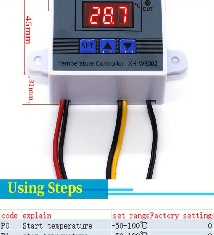 Dijital Termostat XH-W3002 LED Ekranlı Sıcaklık Kontrol Cihazı 220V ( Lisinya )
