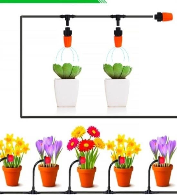 Bahçe Damlama Sulama Sistemi Hortum Seti 10 Metre ve Ek Parçaları ( Lisinya )