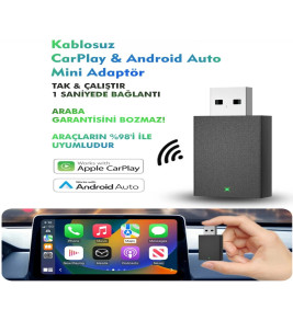 Kablosuz Android Auto/Car Play USB Dongle Cihazı ( Lisinya )