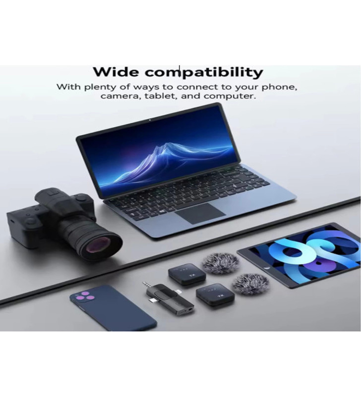 Yüksek Kalite Profesyonel 3 In 1 Kablosuz Taşınabilir Yaka Mikrofonu Tüylü - Lisinya