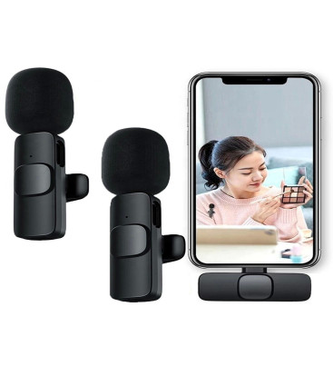 Lightning Girişli Iphone Uyumlu Ikili Kablosuz Yaka Mikrofonu Youtube Facebook Tiktok Vlog ( Lisinya )