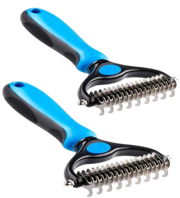 Plastik Saplı Metal Kedi Köpek Bakım Kıtık Tüy Topak Açıcı Tarak 1Adet ( Lisinya )