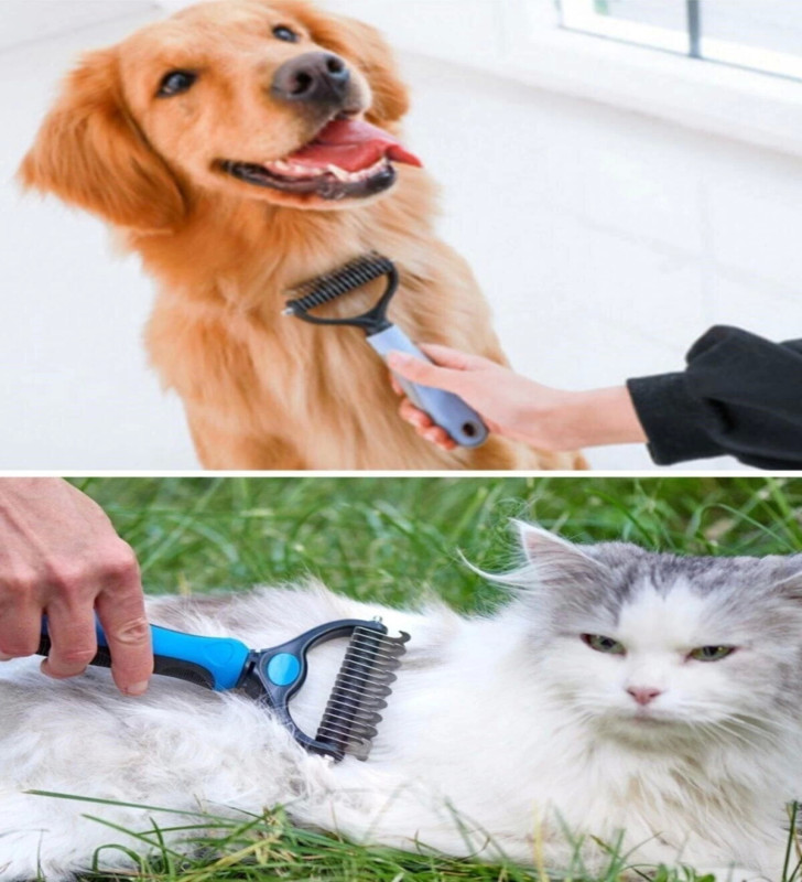 Plastik Saplı Metal Kedi Köpek Bakım Kıtık Tüy Topak Açıcı Tarak 1Adet ( Lisinya )