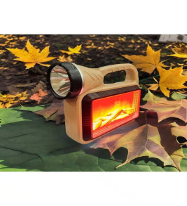 Güneş Enerjili ŞÖMİNELİ Çok Fonksiyonlu Çift Işık Kaynağı USB Şarjlı SOLAR EL FENERİ ( Lisinya )