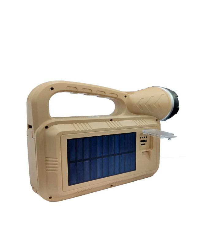 Güneş Enerjili ŞÖMİNELİ Çok Fonksiyonlu Çift Işık Kaynağı USB Şarjlı SOLAR EL FENERİ ( Lisinya )