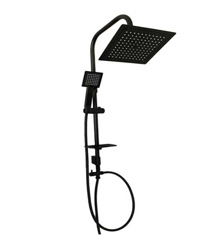 Siyah Kare Duş Seti, Tepe Yağmurlama Duş Başlığı, Ekstra Büyük Robot Duş Sistemi ( Lisinya )