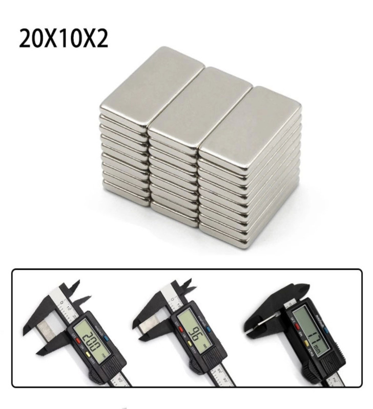 100 Adet 20x10x2 mm Neodyum Mıknatıs Köşeli Magnet N35 Nikel Kaplama Güçlü Kaliteli Dayanıklı ( Lisinya )