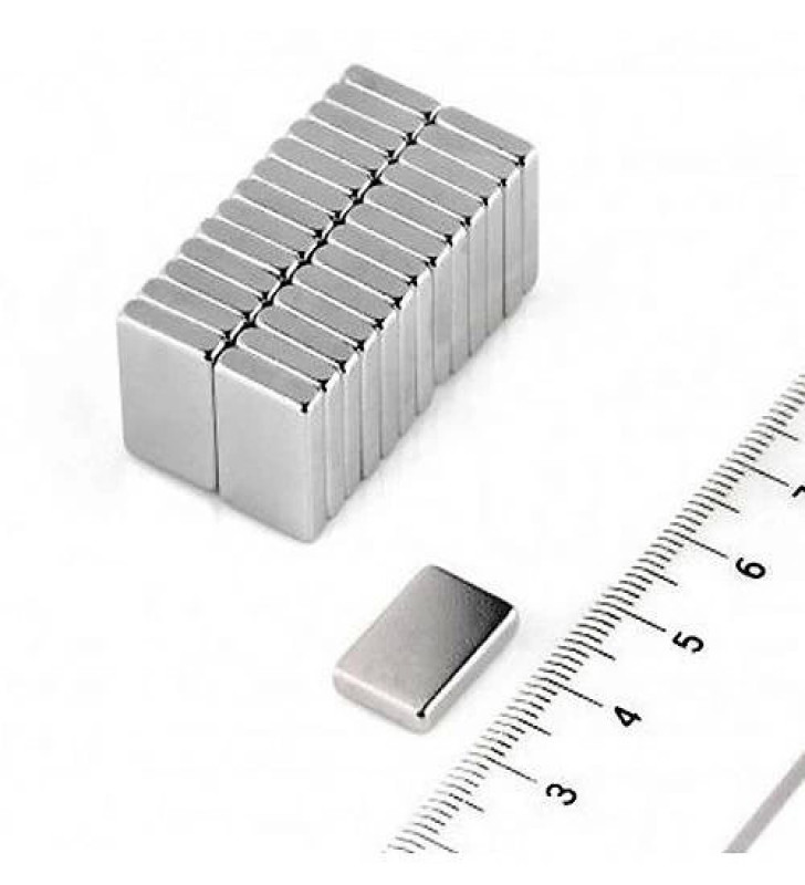 10 Adet 15x10x1.5 mm Köşeli Neodyum Mıknatıs N35 Magnet Dayanıklı Nikel Kaplama ( Lisinya )