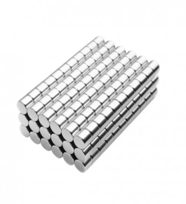 100 Adet 4x4 mm Yuvarlak Neodyum Mıknatıs N35 Güçlü Magnet Nikel Kaplama ( Lisinya )
