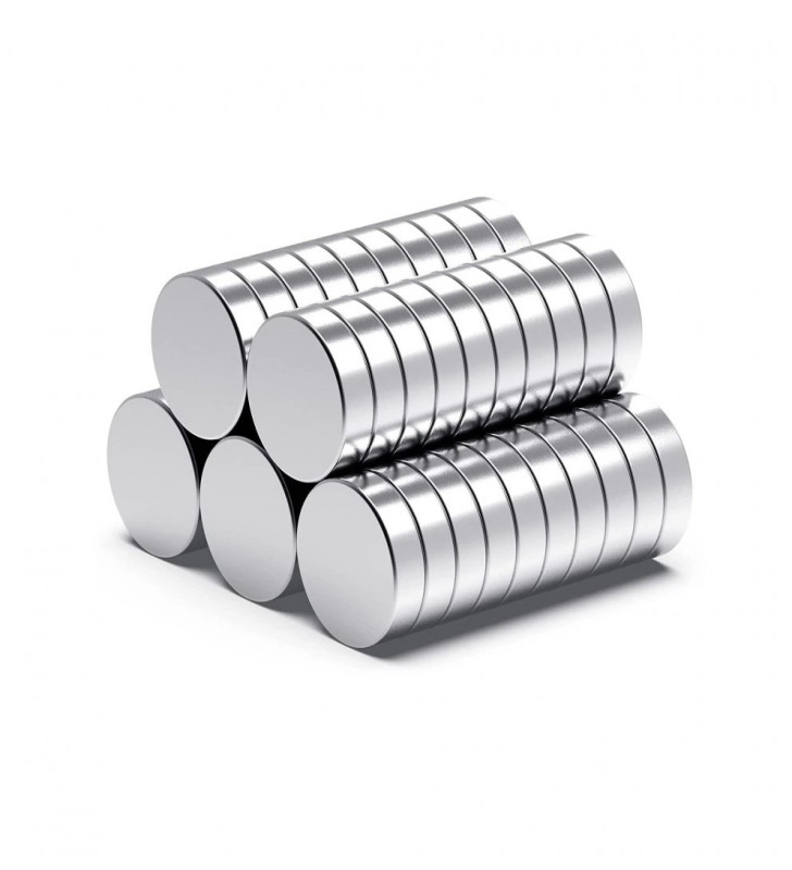 50 Adet 10x2mm Yuvarlak Neodyum Mıknatıs Güçlü Magnet Nikel Kaplamalı ( Lisinya )