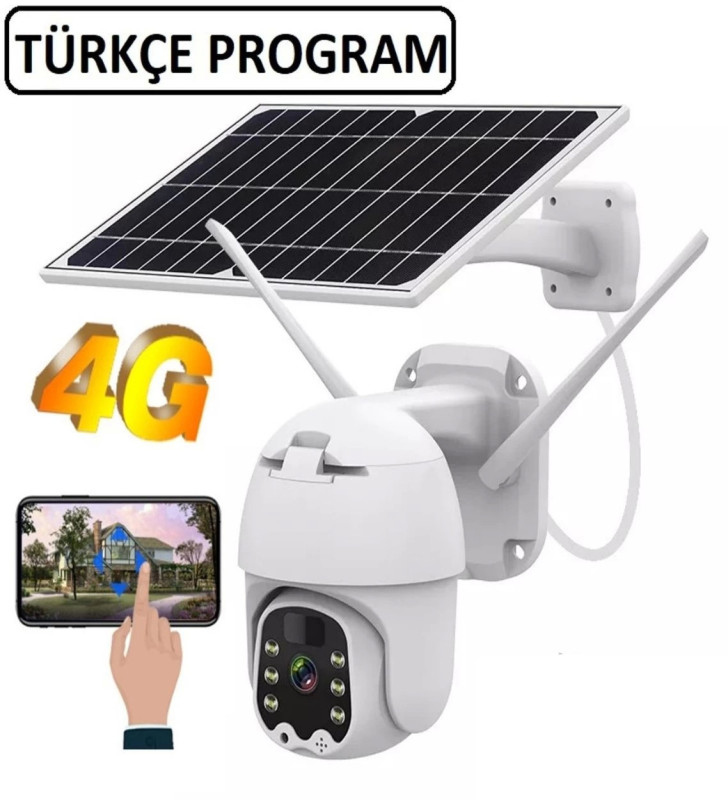 Sim Kartlı 4g Ptz 360 Hareketli Solar Güneş Enerjili 1080p Kamera Türkçe Program Son Sürüm ( Lisinya )