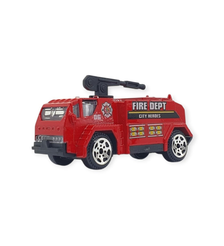 3'lü İş Makinaları Road Seti - Die Cast - DS044 - İtfaiye (Lisinya)