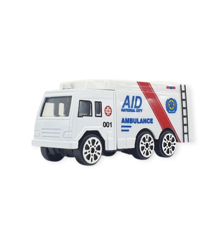 3'lü İş Makinaları Road Seti - Die Cast - DS044 - Ambulans (Lisinya)