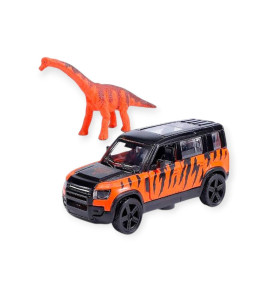 Çek Bırak Araç ve Dinazor Oyun Seti - 6843-2D- Turuncu (Lisinya)