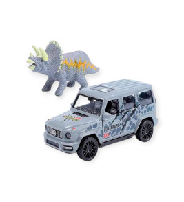 Çek Bırak Araç ve Dinazor Oyun Seti - 6843-2D- Gri (Lisinya)