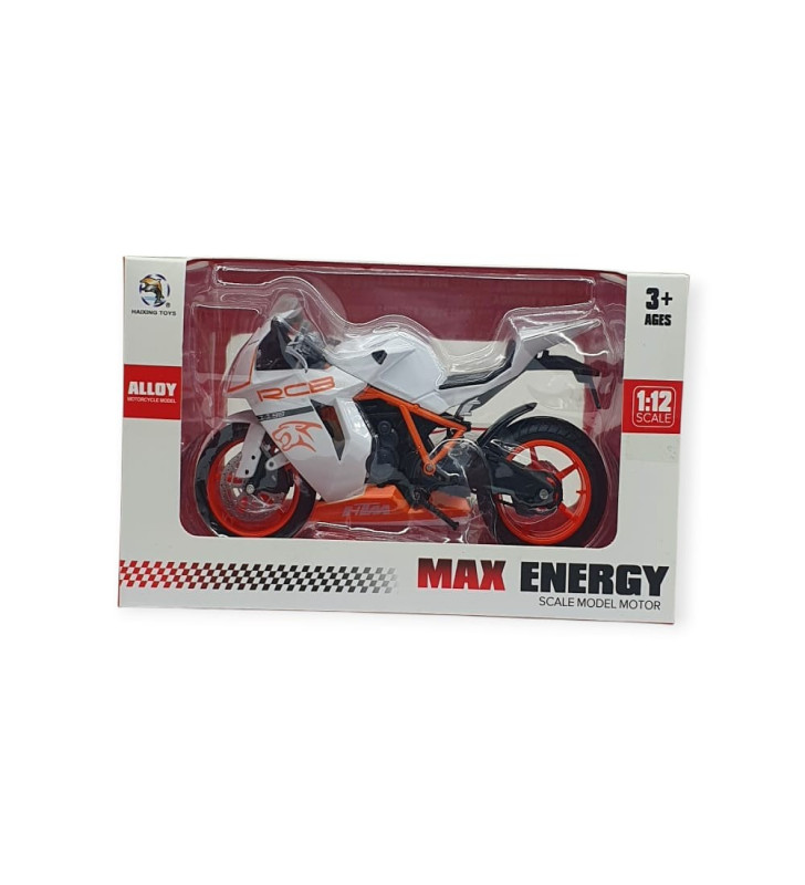 1:12 Ölçekli Model Motosiklet - HX797 - Beyaz (Lisinya)