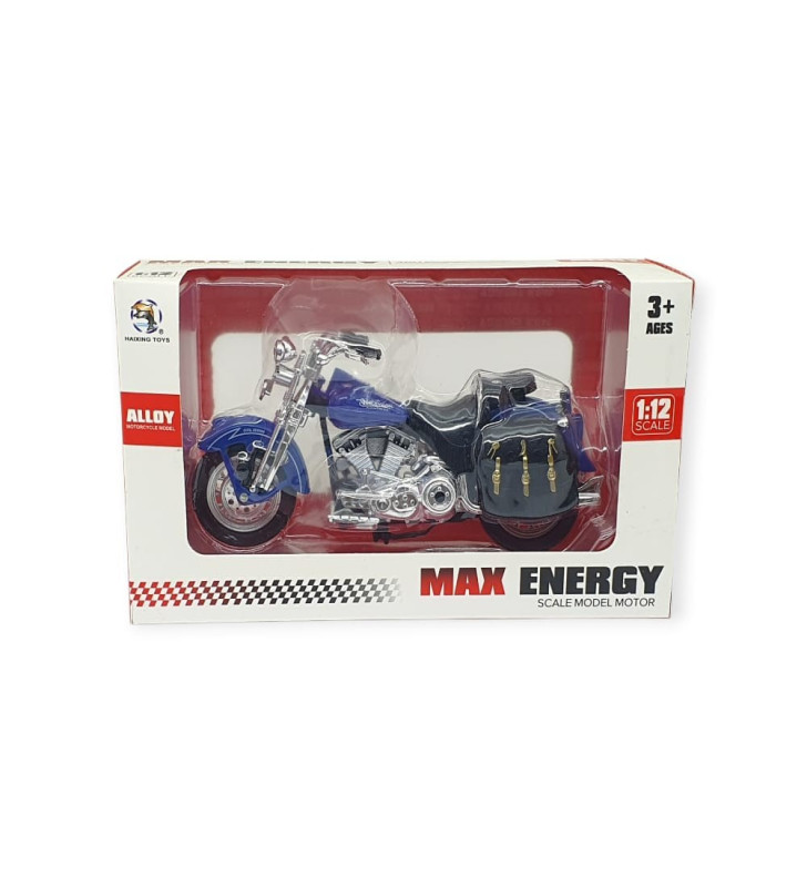 1:12 Ölçekli Model Motosiklet - Classic - HX796 - Mavi (Lisinya)