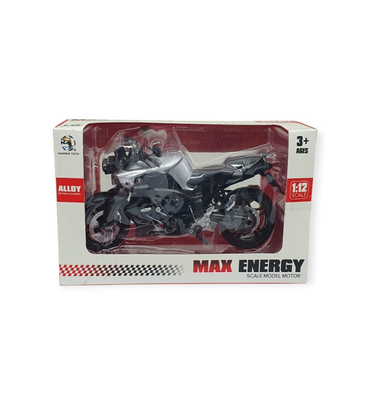 1:12 Ölçekli Model Motosiklet - HX792-1- Gri (Lisinya)