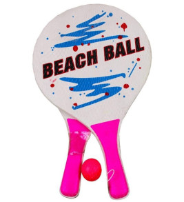 Beach Ball Tahta Raket - 3394 - Pembe (Lisinya)