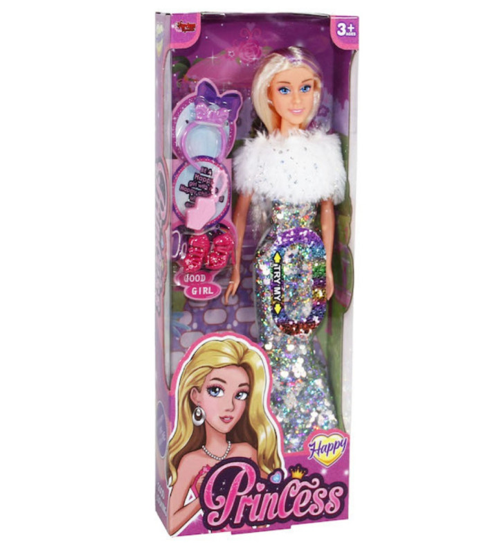 Renk Değiştiren Prenses Bebek 30 cm - 66772 - Gri (Lisinya)