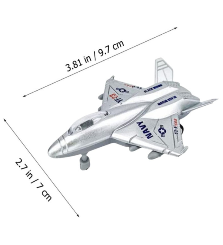 Çek Bırak Mini Metal Uçak - Gri (Lisinya)