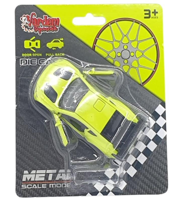 Çek Bırak Metal Küçük Arabalar 8 cm - 6411A-6 - Açık Yeşil (Lisinya)