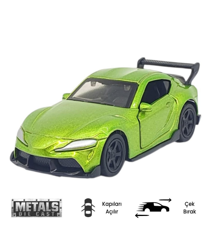 Çek Bırak Metal Küçük Arabalar 8 cm - 6411A-2 - Yeşil (Lisinya)