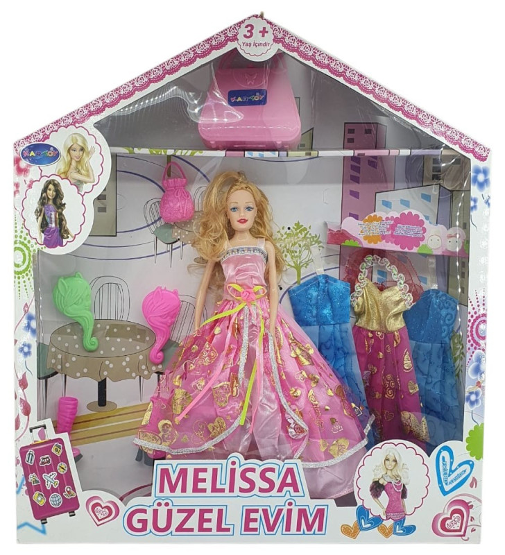 Bebek Yedek Elbiseli Ve Aksesuarlı - 1115-21 - Açık Pembe (Lisinya)