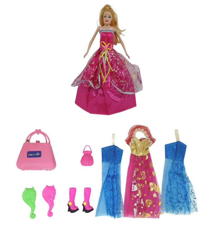 Bebek Yedek Elbiseli Ve Aksesuarlı - 1115-21 - Pembe (Lisinya)