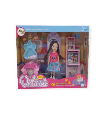 Pet Shop - Köpek Bakım Merkezi Oyun Seti - A8-14 - Sarışın (Lisinya)