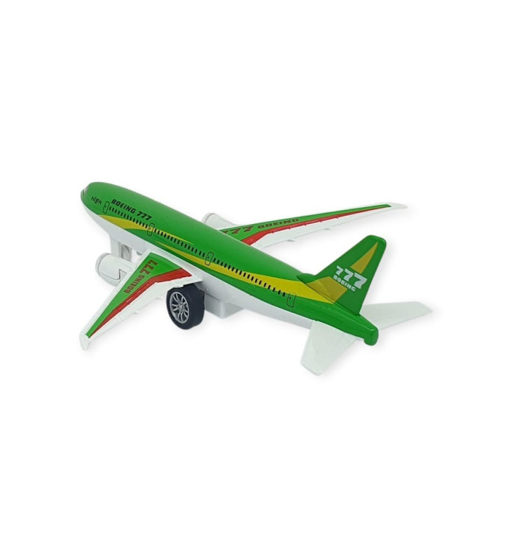 Çek Bırak Sesli Işıklı Metal Uçak - 180 - Yeşil (Lisinya)