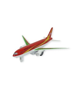 Çek Bırak Sesli Işıklı Metal Uçak - 180 - Kırmızı (Lisinya)