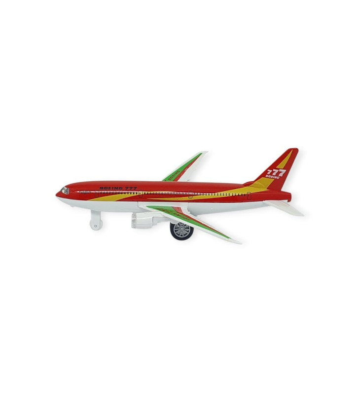 Çek Bırak Sesli Işıklı Metal Uçak - 180 - Kırmızı (Lisinya)