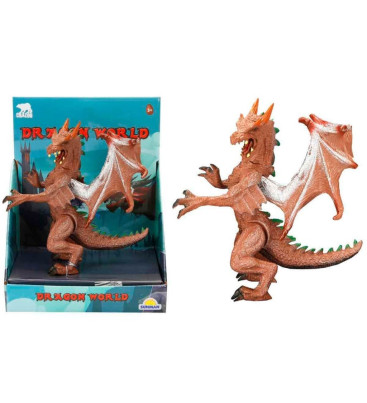 Standlı Ejderha Figürü 13 cm - Kahverengi (Lisinya)